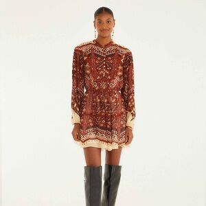 Farm Rio: Sand Ainika Pineapple Tapestry
Long Sleeve Mini Dress
